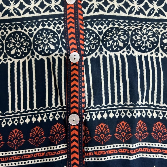 Rubyyaya Noida Maxi Dress Black Red Button Front Collared Full Sleeve Size Small - Picture 7 of 16